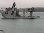 RFA Proteus departing Plymouth