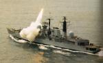 HMS MANCHESTER firing a Sea Dart