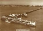 Southend Pier in 1949. Southend Britannia alongside.